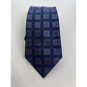 Van Heusen Blue Geometric Pattern 100% Silk Made in USA Tie NWOT